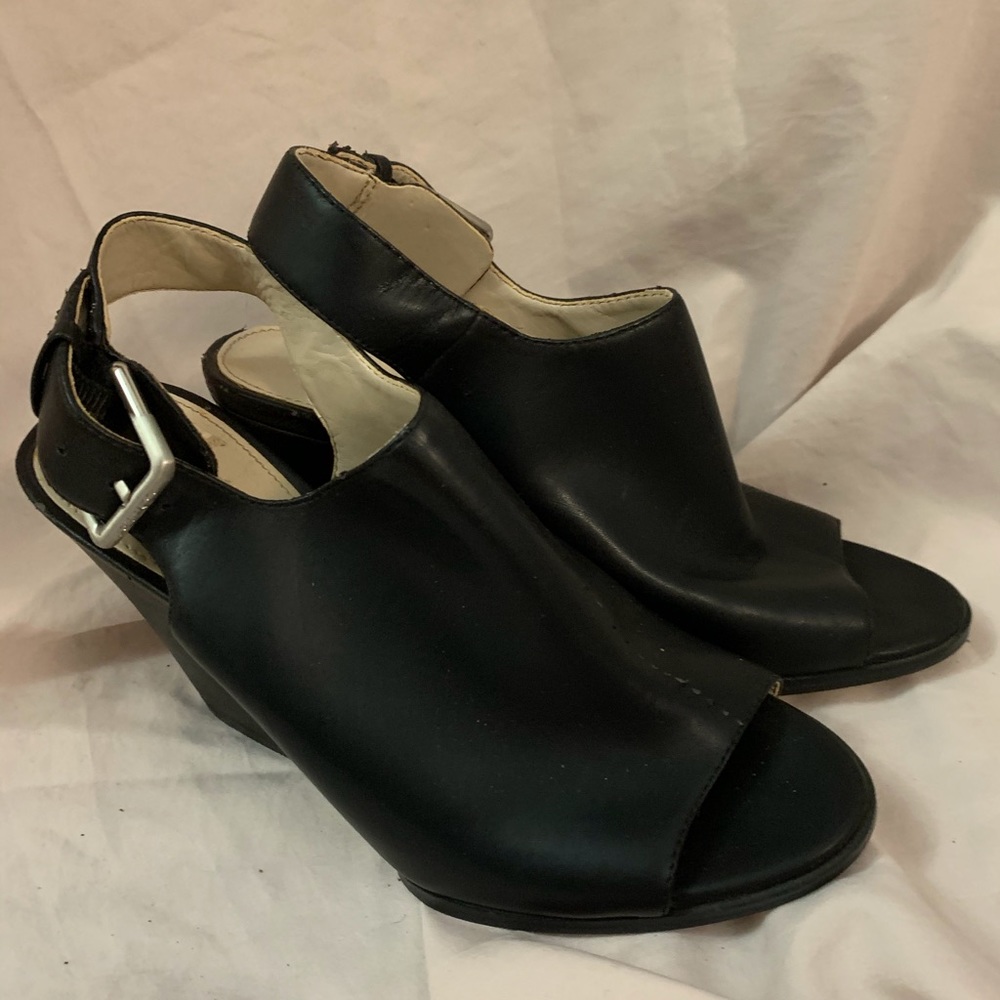 Calvin klein black heel open toe booties